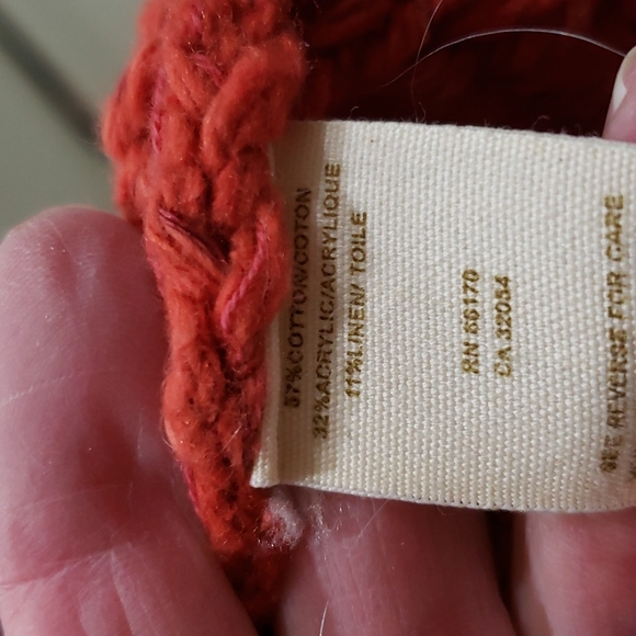 Free People Orange Button Up Hooded Sweater Size XS - Picture 12 of 12